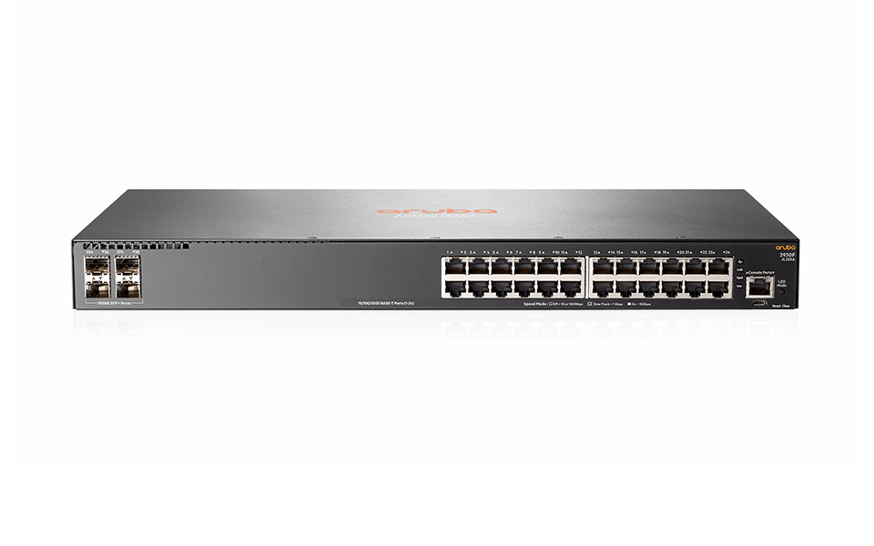 Aruba 2930F 24-Port Managed L3 PoE+ Switch with 4 Gigabit SFP Uplink Ports